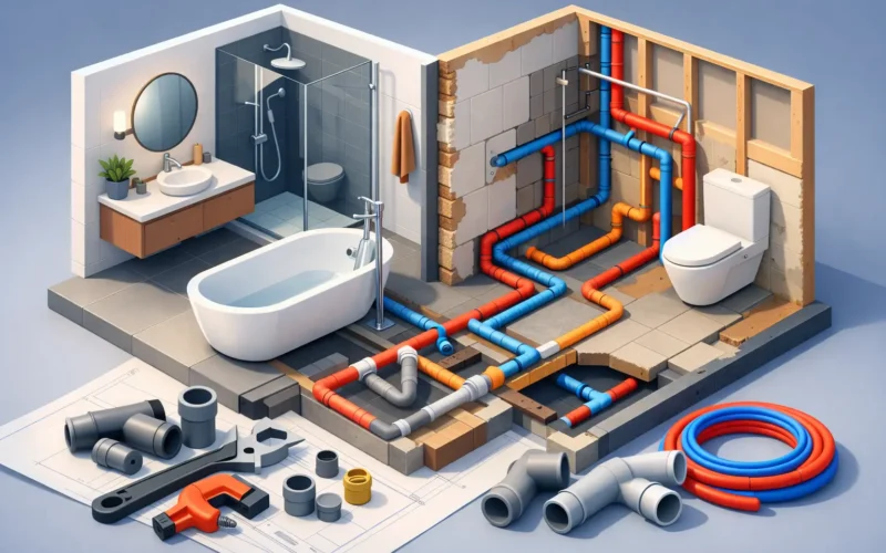 Badkamer verbouwen inclusief leidingwerk
