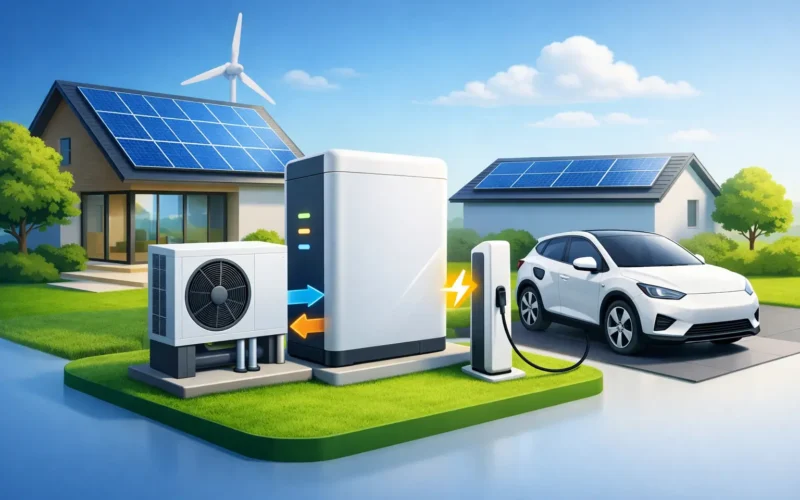 Energieopslag voor zonnepanelen, warmtepomp en EV