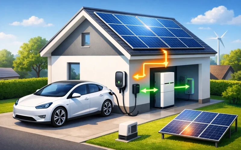 Thuis EV laden met zonnepanelen: zo werkt het